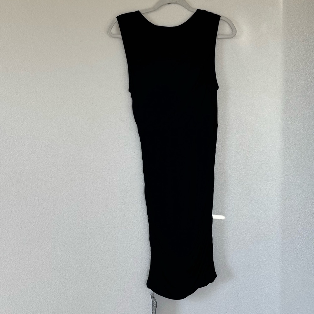 DIANE VON FURSTENBERG DVF Black Ruched Sleeveless Dress Silk Blend LBD M NEW - Picture 8 of 15